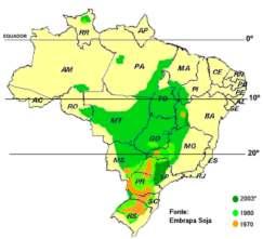 predominantes em cada faixa de latitude do Brasil (Fig. 1)