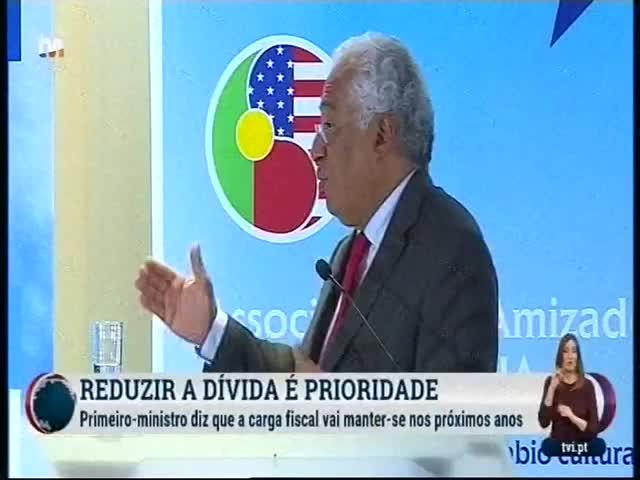 Durante uma conferência na Associação de Amizade Portugal-Estados Unidos, António Costa
