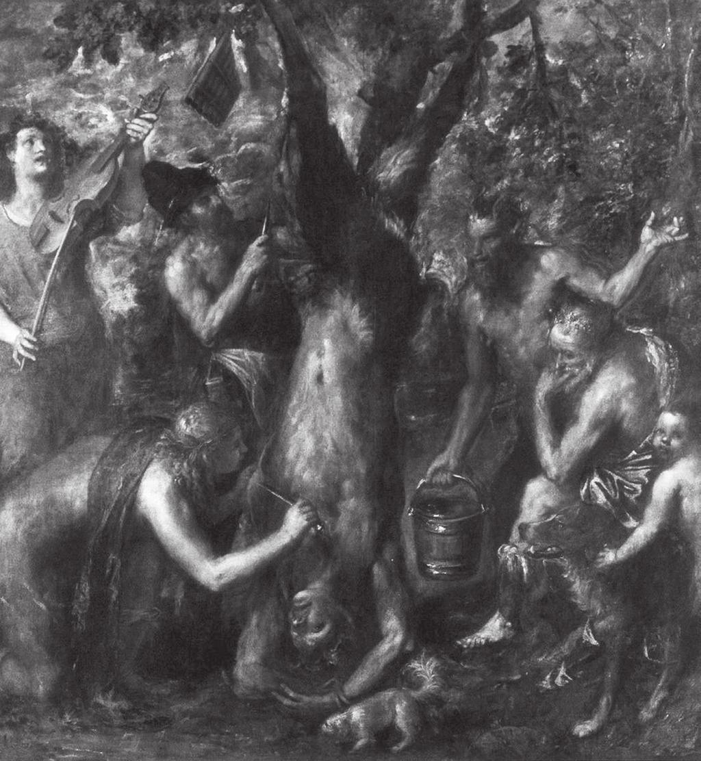 PALESTRA TOCQUEVILLE Fig.1 - O Esfolar de Mársias, Ticiano Mas o Ticiano de Mársias não é apenas a presença dominante no quadro.