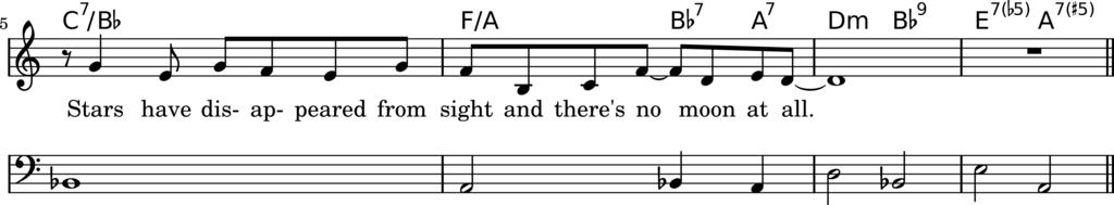 Exemplo 8-7 Inversões em Cifras Harmônicas Ao tocar a partir de uma cifra harmônica, o baixista em um grupo de jazz tende a enfatizar a tônica dos acordes no tempo forte ou onde os acordes iniciam, a