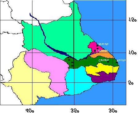 6 Fig. 1: Localização geográficas dos municípios de coletas de solos. Mapa adaptado do Atlas 95/96.