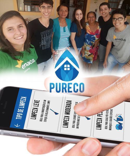 NOSSOS PROJETOS PURECO O Projeto Pureco idealiza a formação de um grupo de faxineiras para conectar mulheres que precisam de empregos com os moradores da região de Barão Geraldo que precisam do