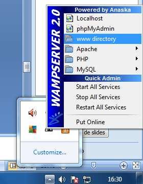 PhpMyAdmin do próprio Wamp