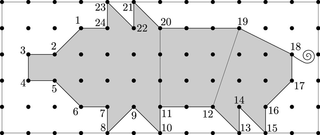 04 No reticulado a seguir, pontos vizinhos na vertical ou na horizontal estão a 1 cm de distância.