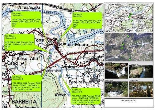 A área de intervenção sugerida localiza-se na proximidade da foz do rio Mouro (Ponte de Mouro)