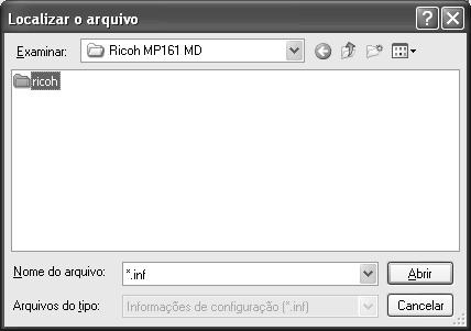 14- Localize o drive C:\progs\Ricoh MP161 MD (local onde foi salvo os arquivos).