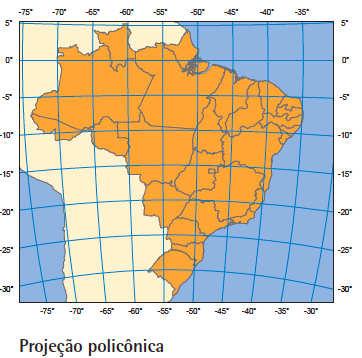 # %& (&) &%&)+,./012)) apresenta a característica da diminuição da deformação da convergência dos meridianos, mantendo uma melhor representação da região sul do Brasil.