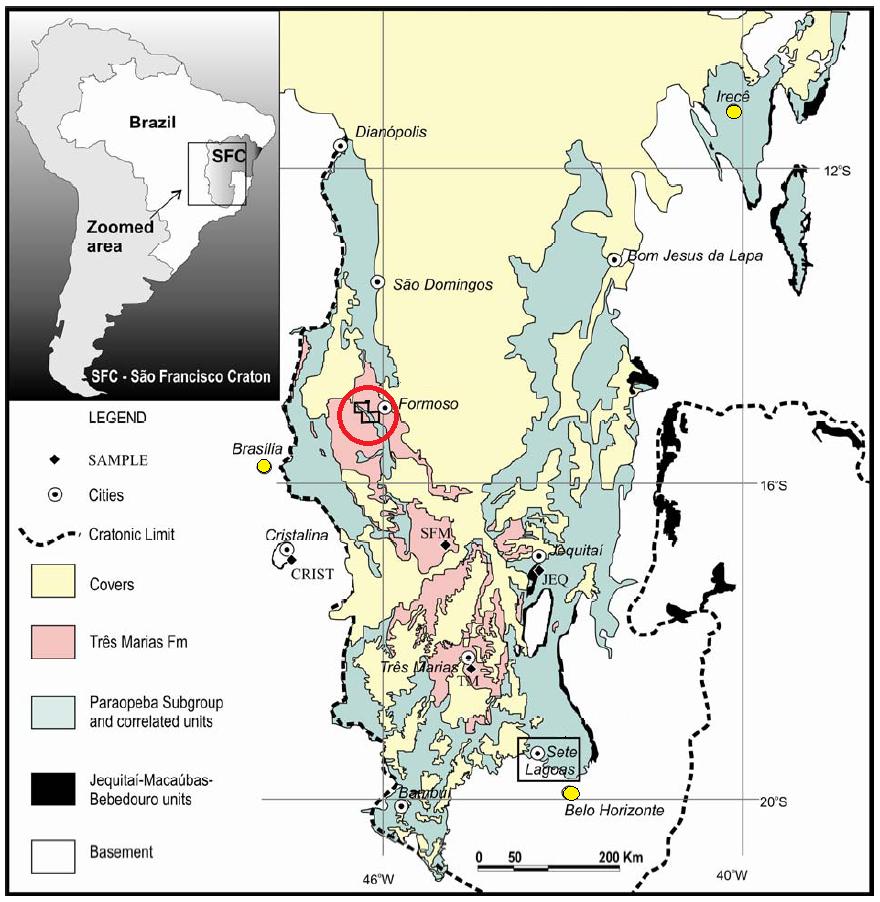 44 4.1 DADOS DE PROVENIÊNCIA DE SEDIMENTOS DETRÍTICOS NO GRUPO BAMBUÍ-GOIÁS Rodrigues (2008), analisou as amostras SSH-2 e 7L2 por LA-ICPMS no Laboratório de Geocronologia da Universidade de Brasília.