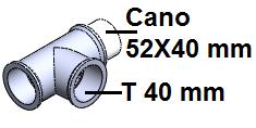 - Passo 1: Junte o cano de 52X40 mm e a conexão T 40 mm, como mostrado na