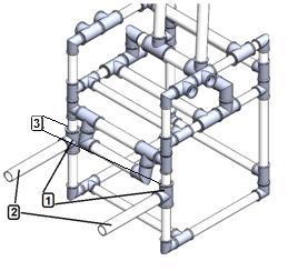 ESPECIFICAÇÕES TÉCNICAS DOS MATERIAS E SEQUÊNCIA DE MONTAGEM Para fins de especificação técnica dos materiais necessários e suas dimensões, o projeto foi dividido em 2 partes: Módulos com os canos de