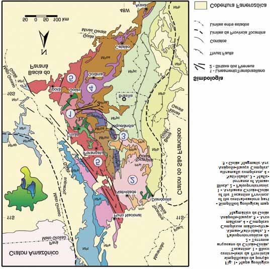 5 Figura 4.1: Mapa geológico com detalhe para a porção centro-leste da Província Tocantins.