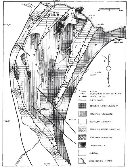 9 tremolita. Camadas contínuas de metachert e BIF s, bem como sills e diques peridotiticos, são intercalações comuns. Estruturas primárias como spinifex são raramente observadas.