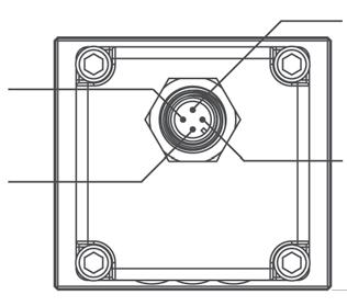 Dimensões Regulador electrónico proporcional da série E22 Conector joelho fêmea a 90 Conector direito fêmea Pino 4 Sinal de saída Pino 1 + 24 VCC Pino 3 Comum 0 VCC Pino 2 Sinal de comando Imagem com