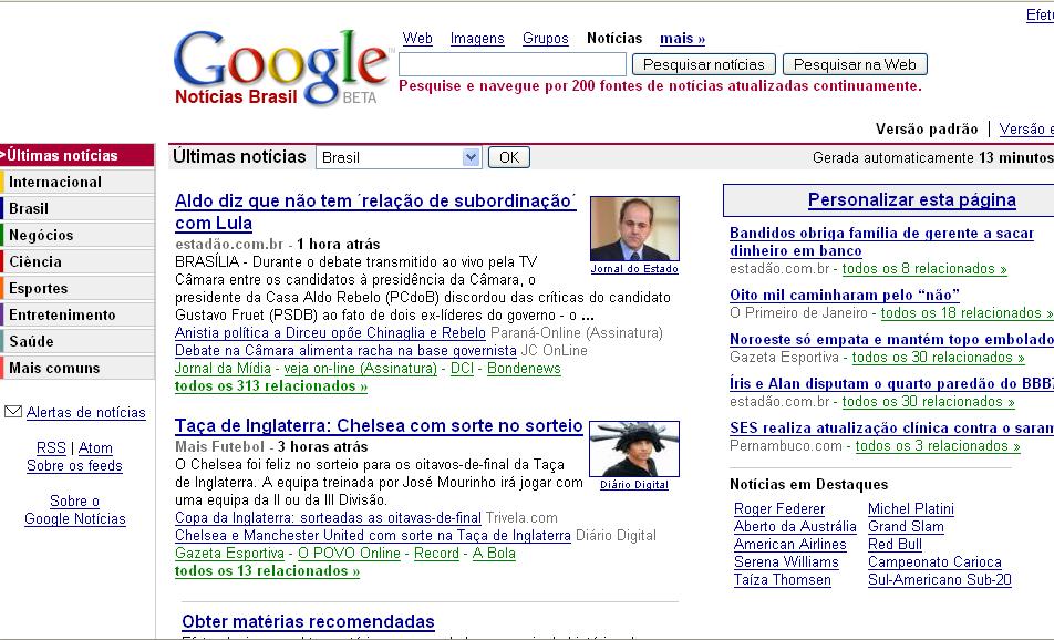 Buscadores Inteligentes Google News: : Busca de