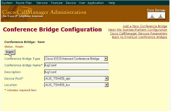 Restaure o bridge de conferência para que o perfil registre-se com CallManager da Cisco.