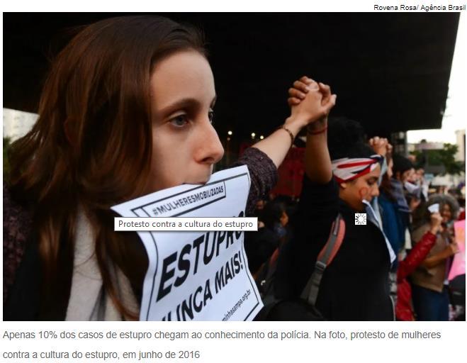 No Brasil, um estupro a cada 11 minutos por Agência Brasil Levantamento do Fórum Brasileiro de Segurança Pública estima que devem ter ocorrido entre 129,9 mil e 454,6 mil estupros no País em 2015