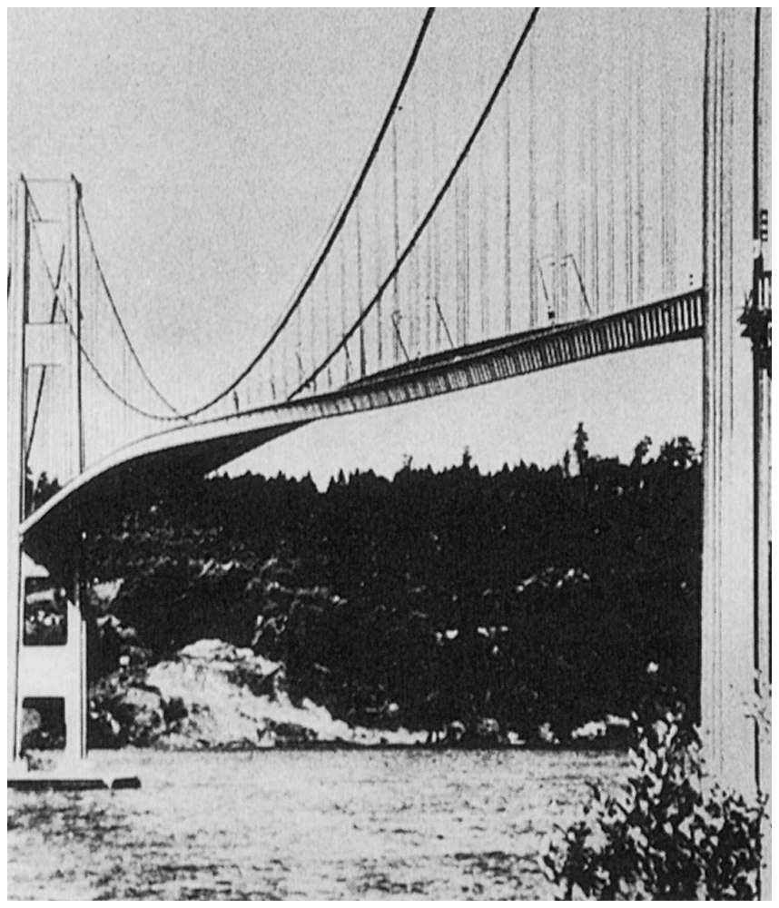 Um exemplo histórico do fenômeno de ressonância foi a queda da ponte pênsil do estreito de Tacoma (Washington, EUA) quando ventos soprando sobre a ponte provocaram oscilações de ressonância que