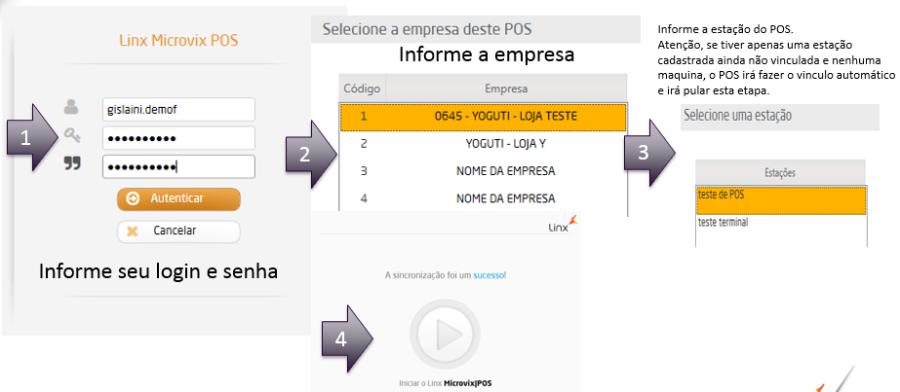 Ao logar pela primeira vez no POS, após informar seu login e senha, selecione qual a empresa.