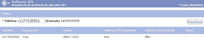 Também poderá enviar o Software GPS para os aparelhos, de acordo com os