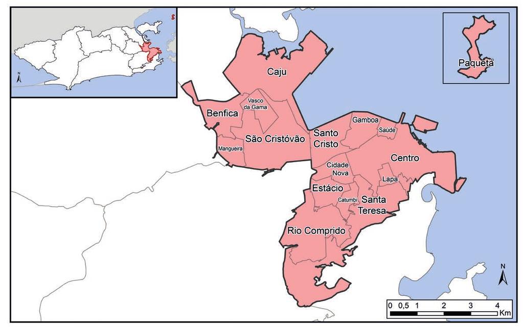 AP 1.0 Bairros: Centro, Gamboa, Santo Cristo, Caju, Catumbi, Rio Comprido, Cidade Nova, Estácio, São Cristóvão, Mangueira, Benfica, Santa Teresa, Saúde, Paquetá e Vasco da Gama.