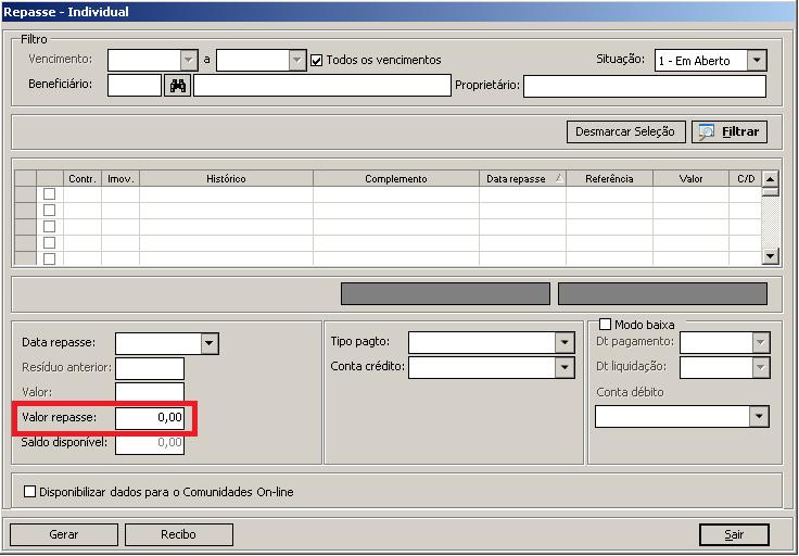 1. Repasse parcial O repasse ao proprietário pode ser realizado com valores parciais, possibilitando a reserva de recursos para possíveis imprevistos ou pagamentos futuros programados.