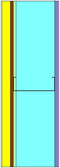 a) b) c) d) Exemplo ilustrativo da modelação de uma parede exterior com estrutura metálica leve: a) Geometria; b) Discretização; c) Distribuição de temperaturas; d) Linhas