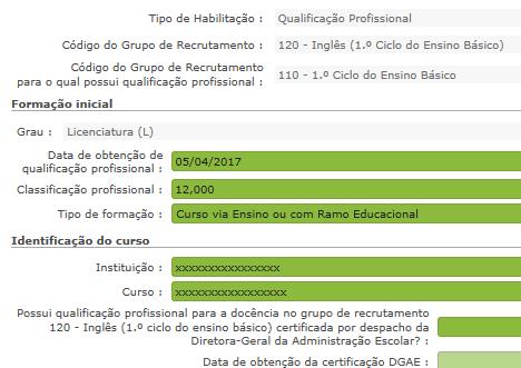 Se for selecionado Não, não é possível submeter, e é apresentada a seguinte mensagem de erro: 3.4.2.