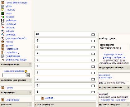 Secções da página de uma disciplina (pode variar segundo configurações do administrador): - Logótipo/nome da escola - Nome do utilizador/edição de dados pessoais - Sair do Moodle - Barra de navegação