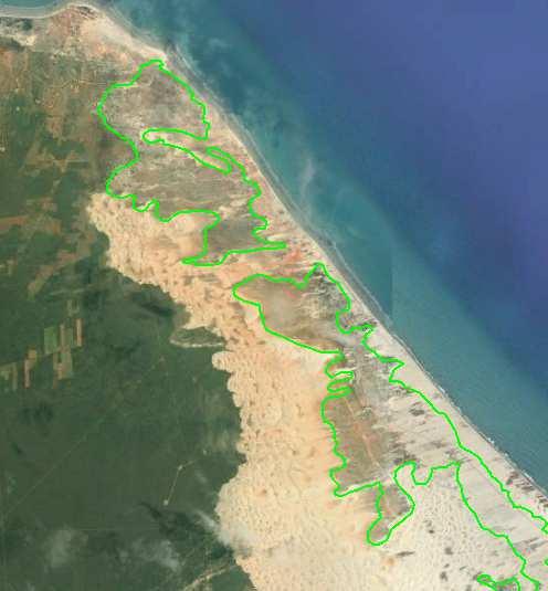 Figura com área de restinga herbácea em Porto do Mangue no Rio