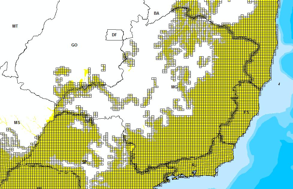 2.7 Metodologia de identificação dos desflorestamentos Toda a área da Mata Atlântica foi dividida em pequenas áreas que correspondem à visualização do mapa na escala 1:50.000 na tela do computador.