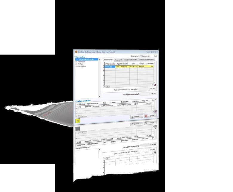 variação directa sobre o preço do centro de trabalho. Associada a esta funcionalidade, existe ainda a possibilidade de actualizar automaticamente os mesmos.