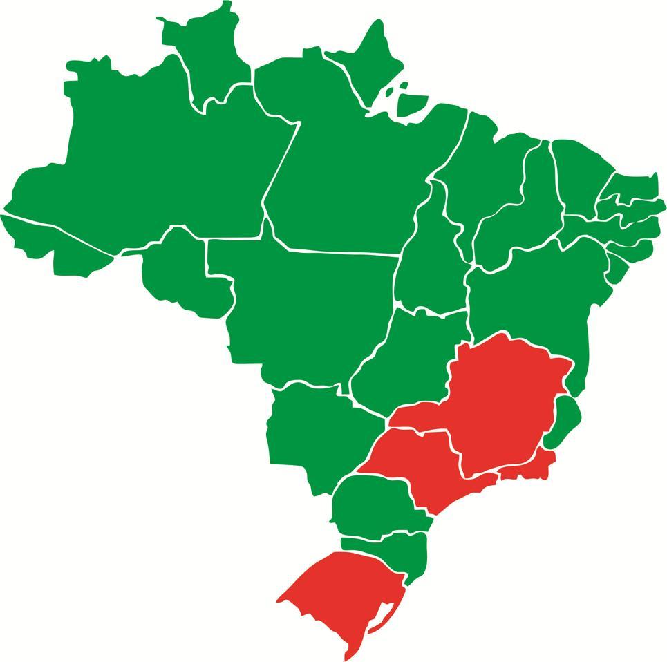 Freqüência Relativa das Deficiências de Cálcio no Brasil Roraima Amapá Amazonas Pará Maranhão Ceará Rio Grande do Norte Piauí Paraíba Pernambuco Acre Rondônia Mato Grosso Tocantins Bahia Alagoas