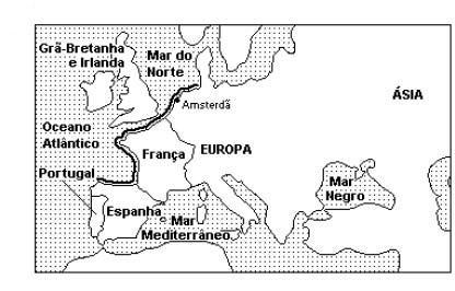 10. PUC-MG) O mapa a seguir mostra a Europa Ocidental nos anos iniciais do século XIX. A situação assinalada resultou na vinda da Corte Portuguesa para o Brasil, em 1808.
