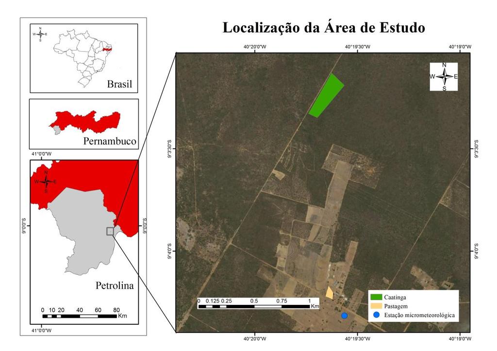 Figura 1: Mapa com a localização das áreas estudadas. 2.