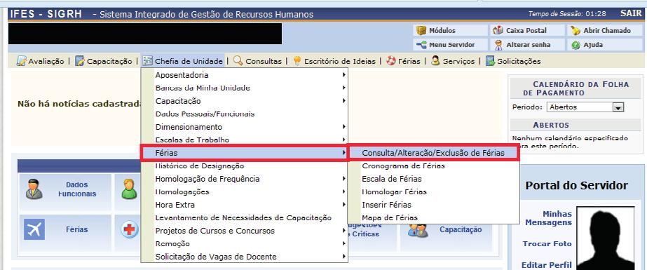 4 Em seguida aparecerá a tela com a informação Exercício(s) de férias homologado(s) com sucesso.