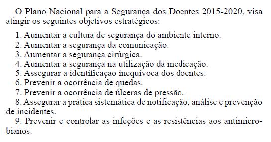 PLANO NACIONAL PARA A SEGURANÇA