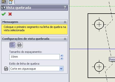 quebra vai possuir Clique no ponto do início da superfície que deseja que seja suprimido Arraste o mouse e clique no ponto final da superfície que deseja que seja suprimida.