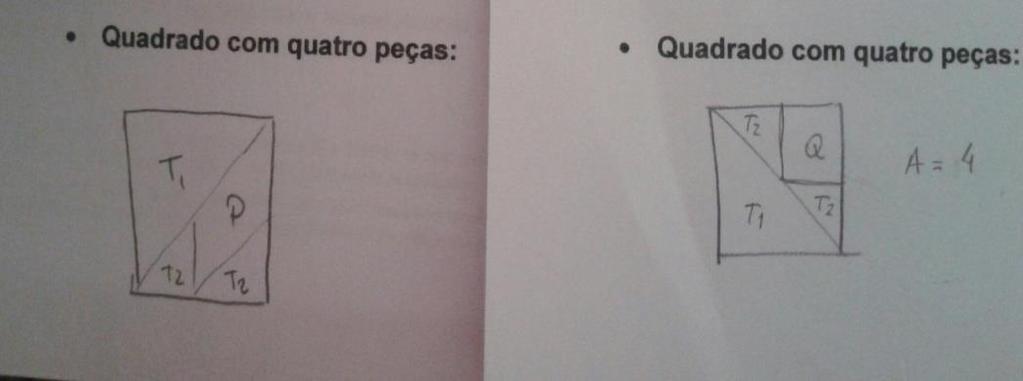 Os três alunos conseguiram completar a atividade, perguntavam se era necessário usar a calculadora, mas depois foram percebendo a semelhança entre as figuras o que facilitou terminar a atividade.