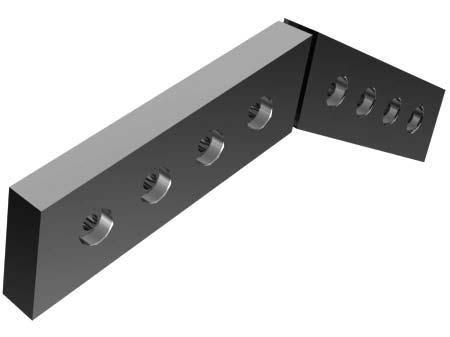 As lâminas são totalmente reversíveis e podem ser invertidas e giradas para utilização das quatro bordas cortantes de cada seção.