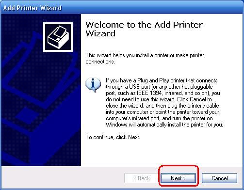 8. Clicar Add New Printer para abrir Windows Add Printer