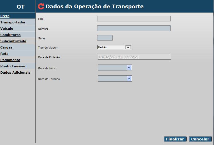 Entenda melhor os status: Aguardando Vigência: Considera-se a vigência da Operação de Transporte o Período entre as datas informadas como início e término da viagem.