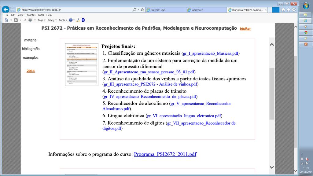 Alguns exemplos de projetos concebidos e