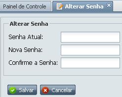 Ao clicar sobre Alterar Senha irá abrir uma nova aba ao lado exibindo um formulário para a alteração da senha.