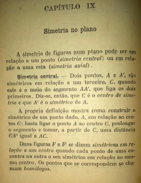 Universidade Federal Rio Grande do Norte ISSN: 2357-9889 5 Figura 5: Simetria no Plano (1929, p. 142) e Simetria Axial (1959, p.