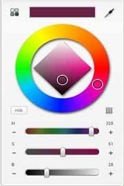Cores Criar e modificar uma amostra Biblioteca de cores da Copic Capturar uma cor Criar uma cor personalizada Alterar RGB e HSB Painel de amostra A Editor de cores