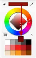 Criar e modificar uma amostra Depois de criar uma cor, salve-a criando uma amostra. 1. Execute um dos procedimentos a seguir: Selecione uma cor usando o Círculo de cores ou uma amostra.