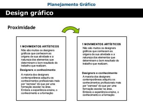 Proximidade Quando um observador encontra vários elementos em uma página, o cérebro dele automancamente vai tentar associar conexões a eles.