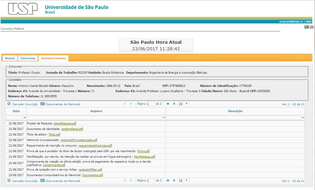 Visualize os documentos