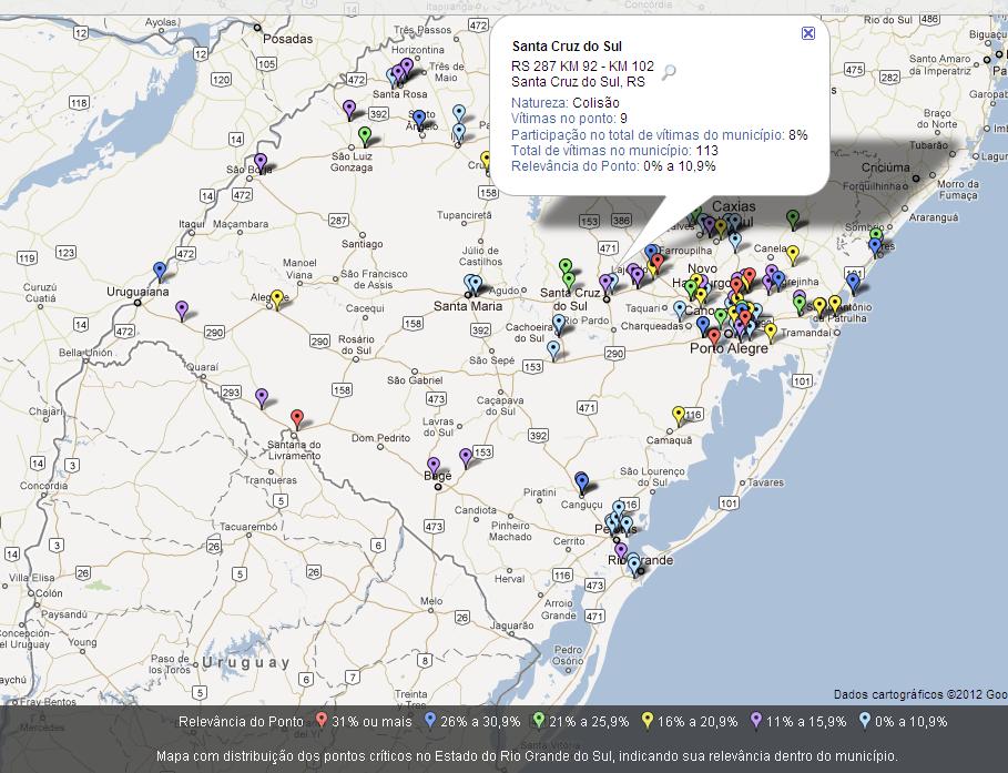 Pontos Críticos 2007 a 2011 nos 50 municípios com maior número de