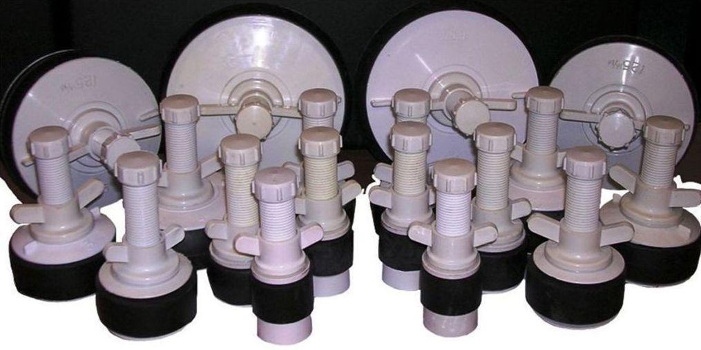 8 Linha Nylon tampões de eixo oco gama de eixo oco com ½ BSP Nominal sizes: 1½, 2,
